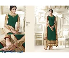 Georgette suit pieces with santoon bottom and chiffon dupatta