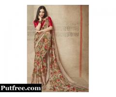 Shop Brown colour sarees online at discount price