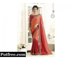 Buy designer ombre sarees with blouse from Mirraw online store