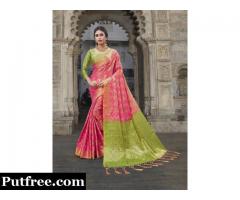 Shop Latest Pink Colour Sarees Collection At Mirraw