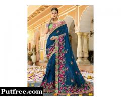 Buy The Latest Embroidered  Sarees From Mirraw At Fair Price
