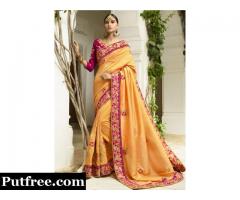 Buy The Latest Embroidered  Sarees From Mirraw At Fair Price
