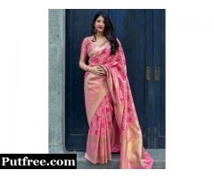 Trendy Pink Sarees In Various Fabrics At Fair Prices
