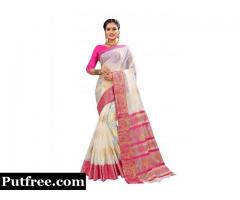 Shop Latest & Exclusive White Sarees Online At Mirraw