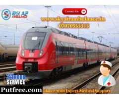 Obtain the Latest MICU Setup Train Ambulance from Ranchi to Delhi with Medical Tools