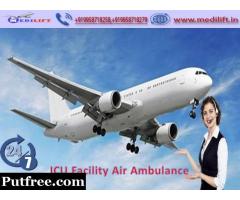 Medilift Air Ambulance Service in Jamshedpur with Medical Tool
