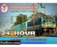 Avail Panchmukhi Train Ambulance from Ranchi to Delhi with Amazing Medical Facility