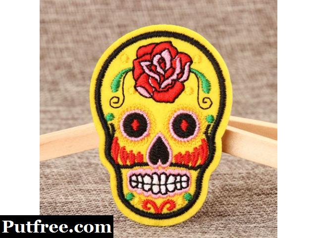 Skeleton Embroidered Patches No Minimum