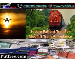 Take Medical Facility Train Ambulance Service in Delhi