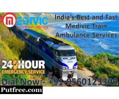 Medivic Aviation Train Ambulance from Varanasi to Delhi - Advanced Supervision