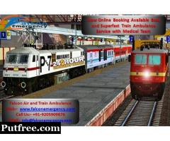 Get Train Ambulance from Ranchi to Vellore, Delhi, Mumbai with Expert Doctor Team- Falcon Emergency