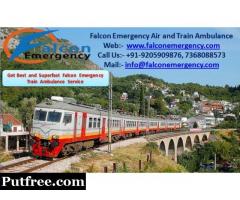 Falcon Emergency Train Ambulance from Ranchi to Delhi with Advanced Life Support Facility