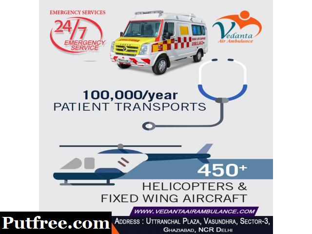 Vedanta Air Ambulance Services in Allahabad Available Now