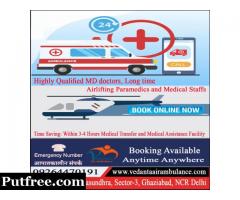 Vedanta Air Ambulance in Siliguri with Transfer Facility