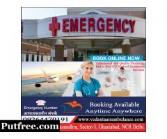 Vedanta Air Ambulance Services from Jabalpur to Delhi at Lowest Fee