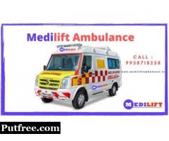 Medilift Ambulance Service in Nehru Place at Low Fare