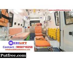Medilift Ambulance Service in Darbhanga at low-priced