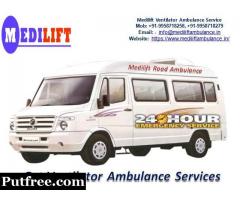 Get Medilift Ventilator Ambulance Service in Jamshedpur for Patient Shifting