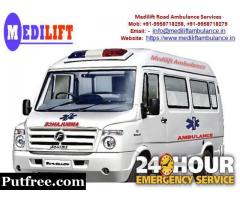 Get Medilift Ventilator Ambulance Service in Dhanbad with the Best Medical Facility