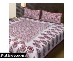 Buy Online Block Printed Handmade Bed sheets