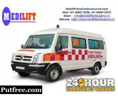 Get Medilift Road Ambulance Service in Buxar (Bihar) with the Best ICU Equipment