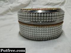 handcrafted decorative stainless steel container