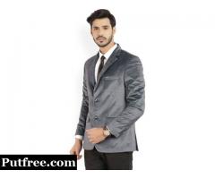 Numero Uno Solid Tuxedo Style Party Men's Blazer (Grey) BRAND NEW