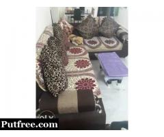 5 seater L shape sofa with cusions and small center table