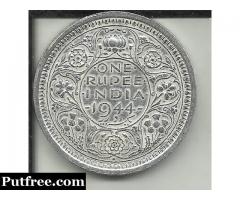 SILVER COIN OF RS.1.00 OF GEORGE VI KING OF 1940
