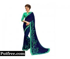 Latest stylish Georgette sarees online at Mirraw